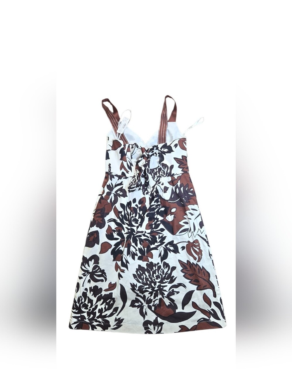 a.n.a Cream Midi Dress with Brown Floral Print - Picture 8 of 13